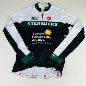 Castelli Full Zip Cycling Jersey Women’s Sz Large Starbucks Coffee USA L/S Logo